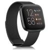 Amzpas Band Compatible with Fitbit Versa 2 Bands/Fitbit Versa Bands for Women Men, Adjustable Stainless Steel Mesh Loop Magnetic Strap for Fitbit Versa 2 / Versa Lite/Versa SE Smartwatch,Black view 1