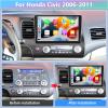 Podofo2+64G Apple Carplay Android Auto Car Stereo for Honda Civic 2006 2007 2008 2009 2010 2011,10.1" Touch Screen Bluetooth Car Audio with GPS Navigation FM RDS WiFi Mirror Link HD Backup Camera view 2