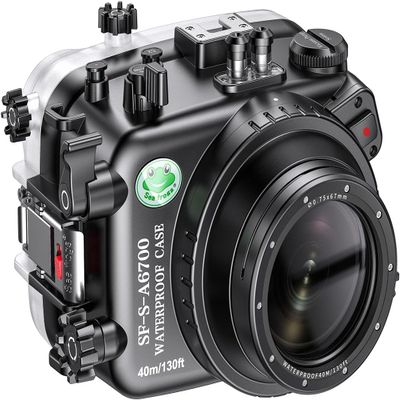 Sea frogs Underwater Camera Case Compatible with Sony A6700 for FE 90mm F2.8 G OSS IPX8 40m/130ft Maximum Diving Depth Waterproof Camera Housing for Diving, Surfing, Rowing, Skiing