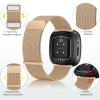 Amzpas Band Compatible with Fitbit Versa 4 / Fitbit Sense 2 & Fitbit Versa 3 / Fitbit Sense Band for Women Men, Adjustable Stainless Steel Mesh Loop Magnetic Replacement Strap for Fitbit Versa 4 Smartwatch (Rose gold) view 3