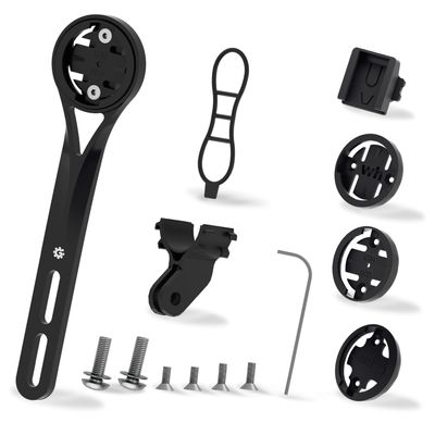 Aero Integrated Handlebar Bike Computer Mount for Wahoo Elemnt Garmin Edge Bryton Rider Stages Dash Hammerhead Cateye, for GoPro Action Camera and Bike Light Attachment