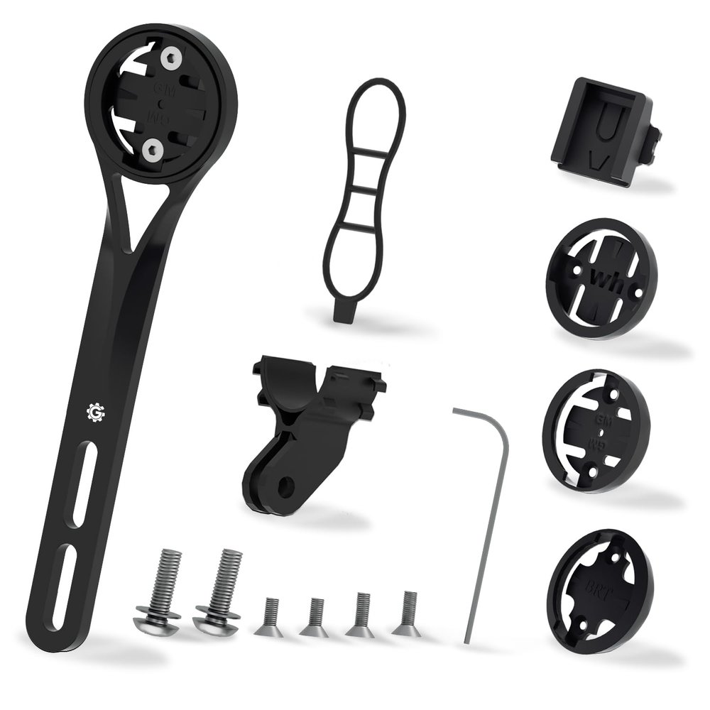 Aero Integrated Handlebar Bike Computer Mount for Wahoo Elemnt Garmin Edge Bryton Rider Stages Dash Hammerhead Cateye, for GoPro Action Camera and Bike Light Attachment