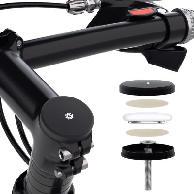 GRQUSTO Bike Airtag Holder Mount Hidden - Anti Theft Bike GPS Tracker Airtag Holder, Waterproof Bike Stem Cap Mount Accessories with Headset Cap Size 1-1/8" & 1-1/4"/1.12"-1.25"