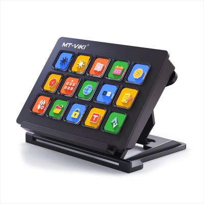 MT-VIKI Streaming Keyboard with 15 Macro Keys Customizable, Trigger Actions In OBS Twitch YouTube, Compatible with PC & Mac