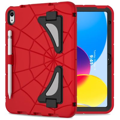 AKABEILA Compatible with Apple iPad 10th 2022 Tablet CaseLightweight Shockproof Rugged Protective Cover with Kickstand for Kids Children Boys Babies Red Black