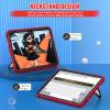AKABEILA Compatible with Apple iPad 10th 2022 Tablet CaseLightweight Shockproof Rugged Protective Cover with Kickstand for Kids Children Boys Babies Red Black view 2