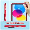 AKABEILA Compatible with Apple iPad 10th 2022 Tablet CaseLightweight Shockproof Rugged Protective Cover with Kickstand for Kids Children Boys Babies Red Black view 4