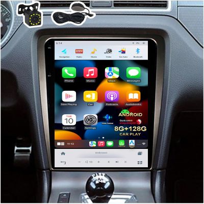 12.1 inch IPS Car Stereo Radio GPS for Ford Mustang 2010-2014 Navigation Multimedia Player Android in-Dash Head Unit Car Play DSP Auto Audio Video Voice (Qualcomm 8G+128G+Car Play+Android Auto+Voice)
