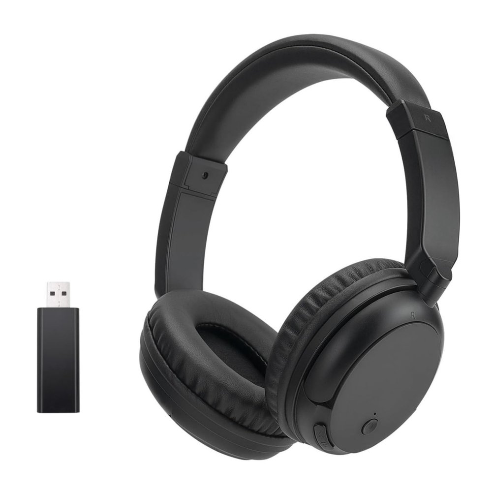 RETRADEKING Wireless Over-Ear FM Headphones, Wireless Bluetooth Headphones for TV Watching Phone and PC, No Audio Delay Deep Bass Bluetooth Headphones, HiFi Stereo Lightweight Headset - Black