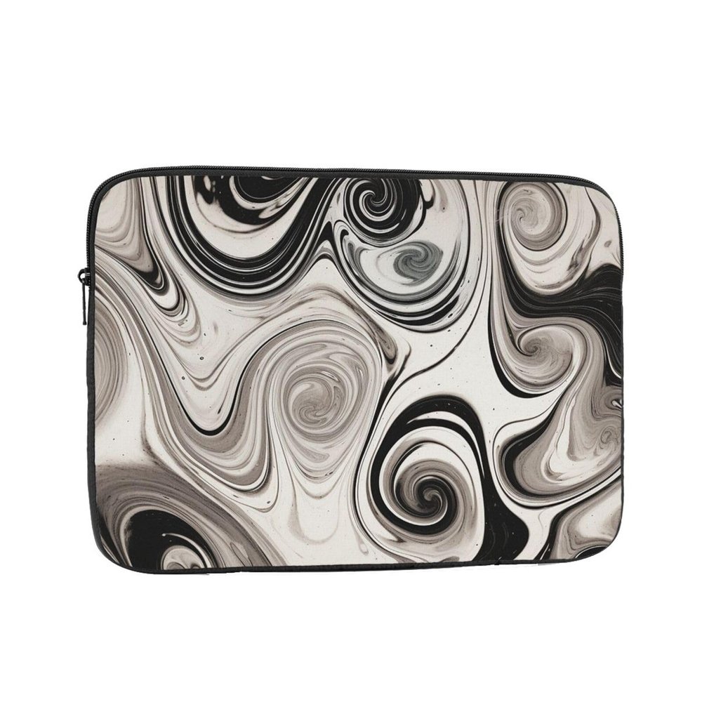 ZLWEI Laptop Sleeve Marble Swirl Laptop Case Slim Laptop Bag Durable Briefcase Shockproof Laptop Protective case for Men Women Work Travel 17 inch, Black