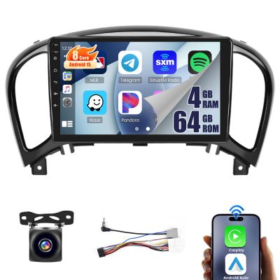 4+64G 8Core Upgrade Car Radio for Nissan Juke 2011-2016,Android 15 Car Stereo Wireless Carplay Android Auto 9'' IPS 1280 * 720 Touch Screen Radio for Juke Bluetooth 5.0 DSP GPS WiFi