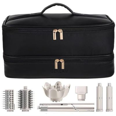 GENCAM Double-Layer Airwrap Travel Case for Shark Flexstyle, Carrying Case for Shark 430/440 Flexstyle, Travel Bag for Shark Flexstyle/Dyson Airwrap Styler and Attachments (Black)