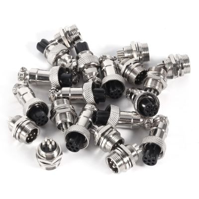 10 Set GX12 Aviation Plug Connector, 6Pin 12mm Aviation Plug Male Female Metal Socket Connector for Aviation Electronic Connector