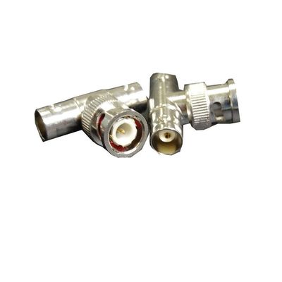 2 PCS BNC-KJK Pure Copper BNC RF Tee Adaptor Male Head Turn to 2 Famale Head 50 Ohm Socket Connector T Shape Converter