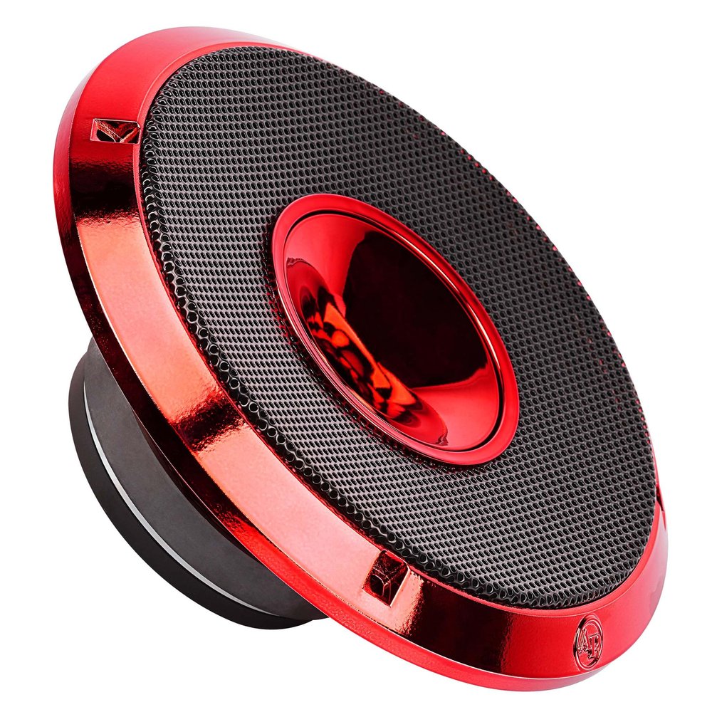 Audiopipe 8" Compression Horn Mid-Range Loudspeaker (APMB-828GH-RED), 400W, Built-in Compression Horn Driver, Flat Steel Basket, 2-Way Coaxial, KSV Voice Coil, Grill, Sleek Candy Red