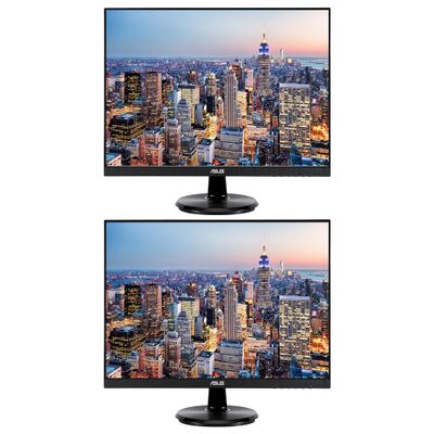 ASUS VA24DQ 24-inch 1080P 75 Hz Full HD LED Backlit LCD Monitor, 2-Pack Bundle with DisplayPort, HDMI, Eye Care, FreeSync, Ultra-Low Blue Light, Integrated Speaker