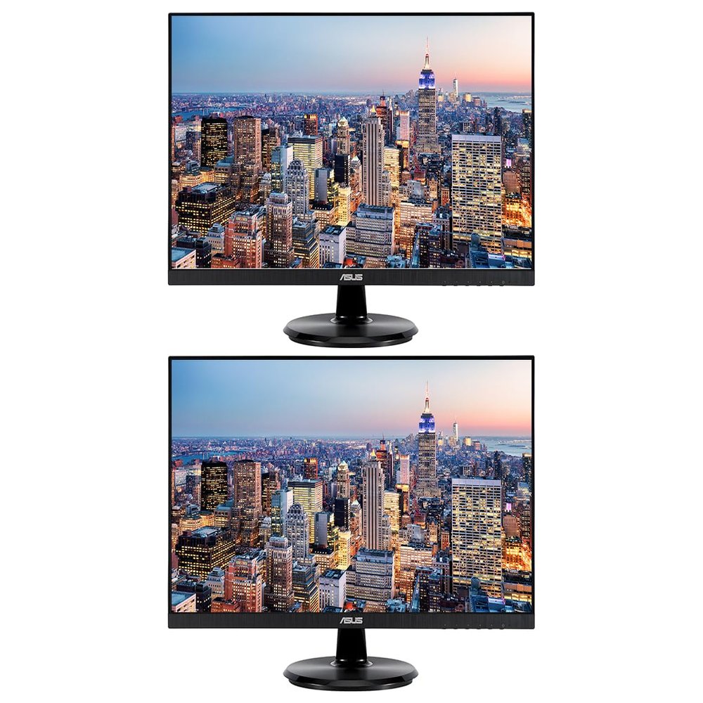 ASUS VA24DQ 24-inch 1080P 75 Hz Full HD LED Backlit LCD Monitor, 2-Pack Bundle with DisplayPort, HDMI, Eye Care, FreeSync, Ultra-Low Blue Light, Integrated Speaker