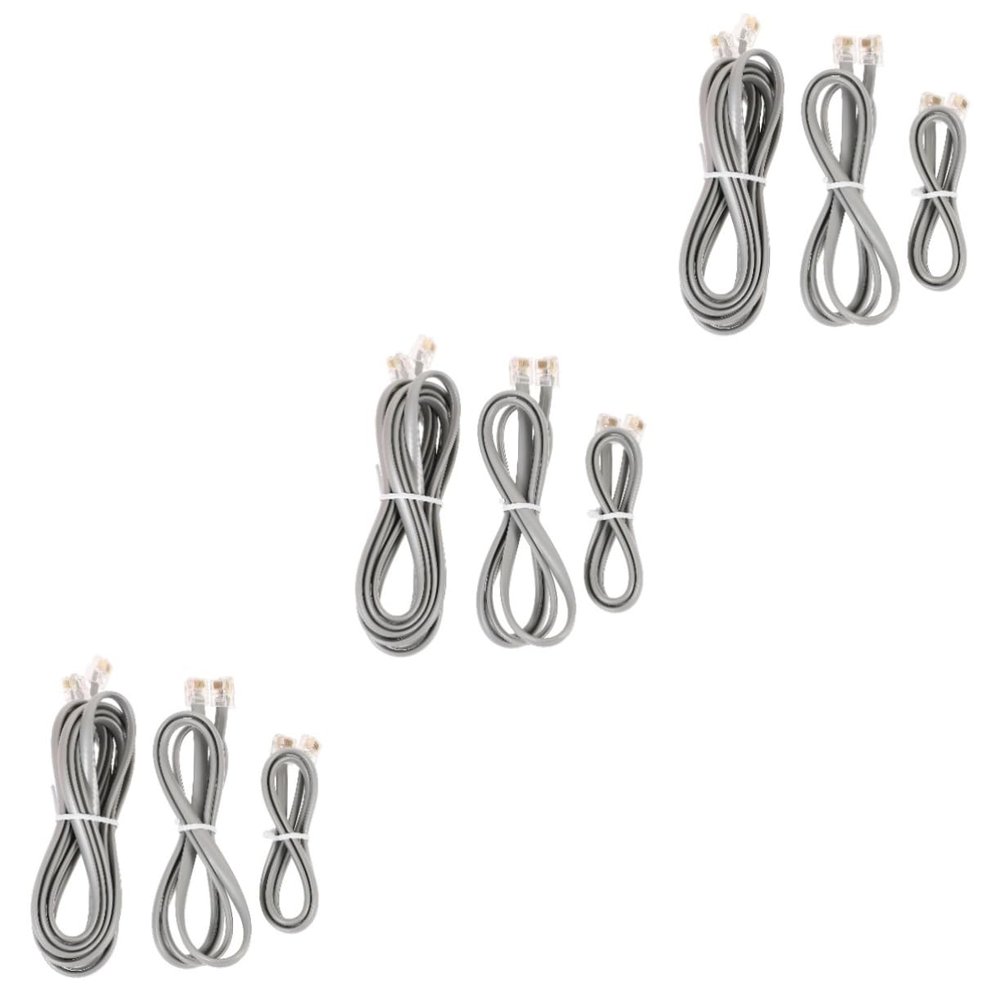Angoily 9pcs Landline Phone Extension Cord Pc Cable Kit for Telephones Modems and Answering Machines and Practical Cords