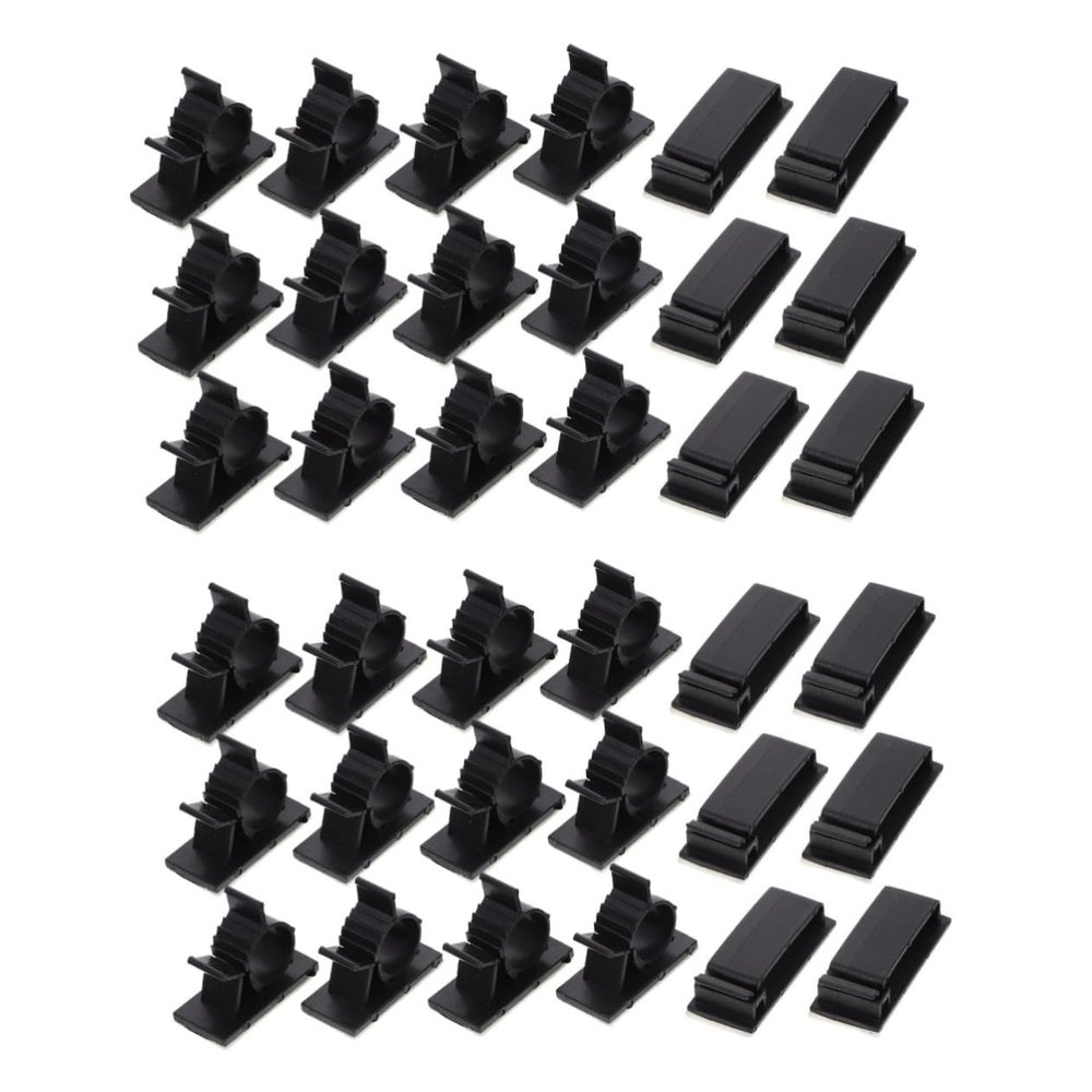 Angoily 36pcs Cable Organizers Cord Management Clips Wire Holders for Cords Adhesive Cable Clips Space Saving Desk Management