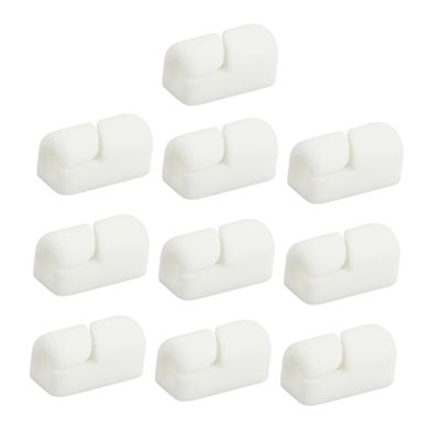 Angoily 10pcs Silicone Cable Organizer Clips Desk Cord Organizer Cable Management Clips Cord for Speaker Wires Computer Wires Audio