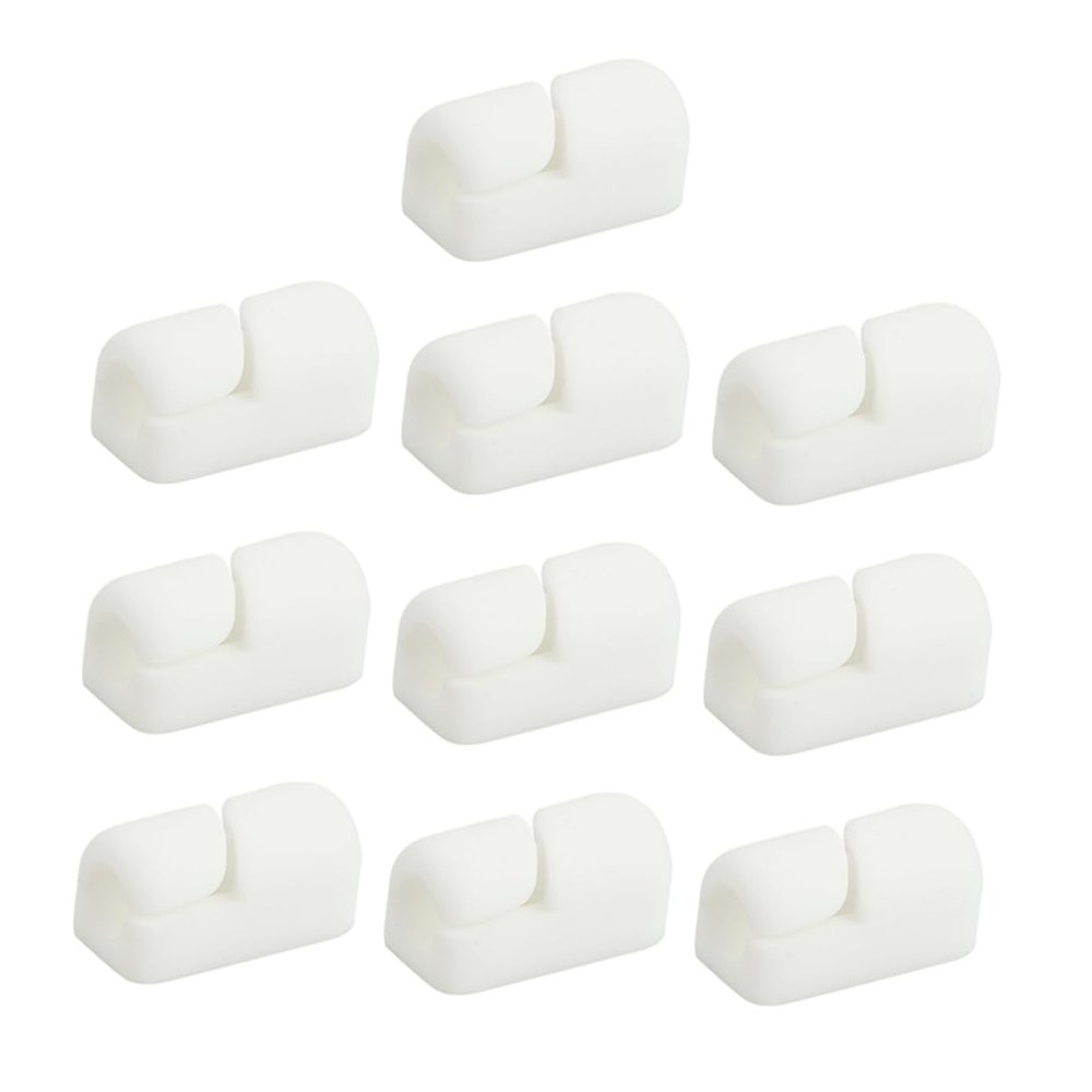 Angoily 10pcs Silicone Cable Organizer Clips Desk Cord Organizer Cable Management Clips Cord for Speaker Wires Computer Wires Audio