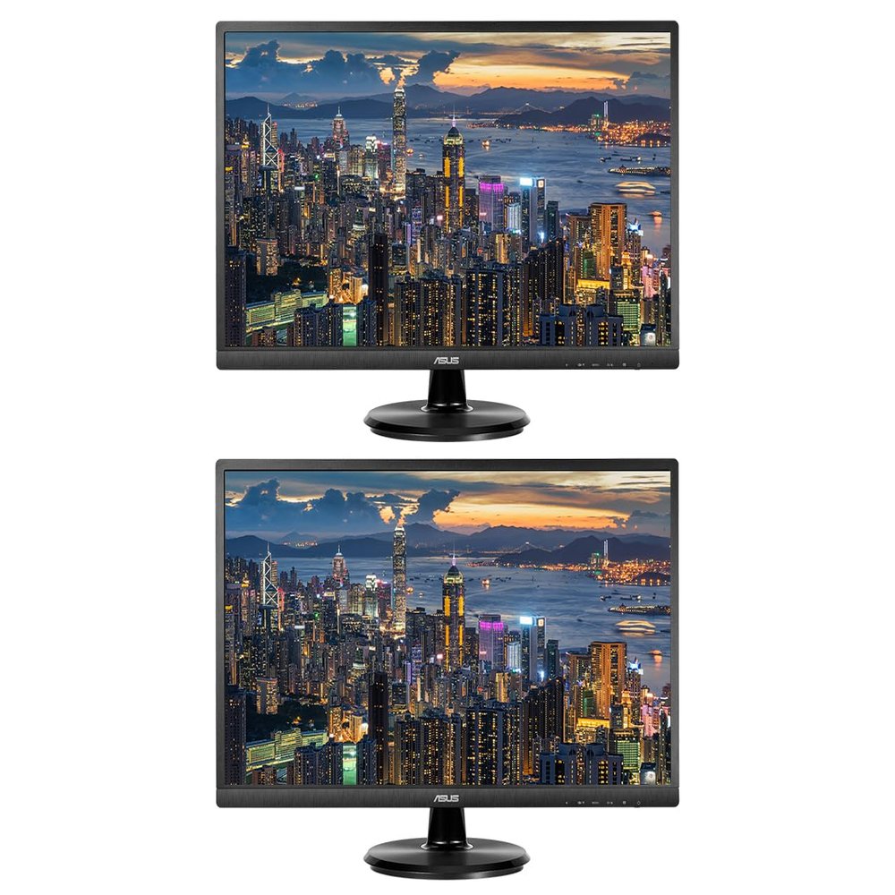 ASUS VA27EHE 27-inch 1080P 75 Hz Full HD LED Backlit LCD Monitor, 2-Pack Bundle with VGA, HDMI, Eye Care, Ultra-Low Blue Light, Black