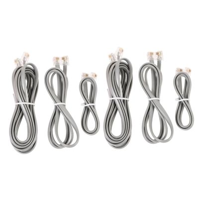 Angoily 6pcs Telephone Extension Cord Kit Pc Phone Cable for Landline Flat Cords Wear-Resistant for Office Home Use