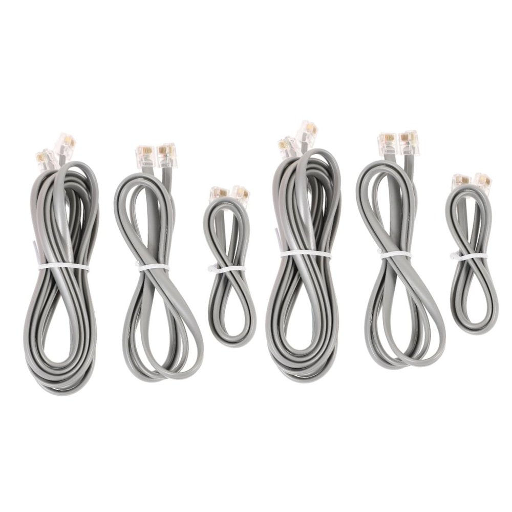 Angoily 6pcs Telephone Extension Cord Kit Pc Phone Cable for Landline Flat Cords Wear-Resistant for Office Home Use