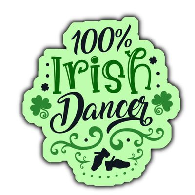 100% irish dancer sticker(green)