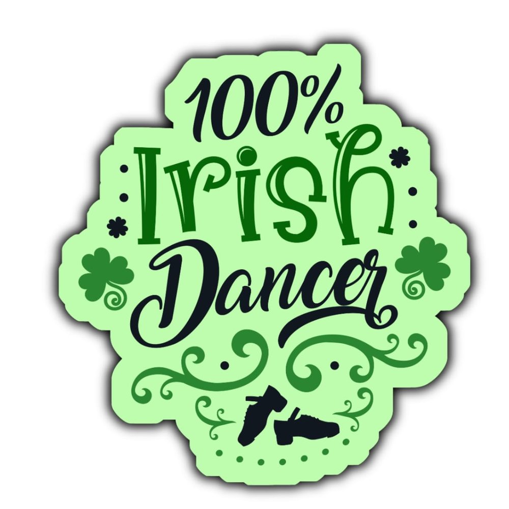 100% irish dancer sticker(green)