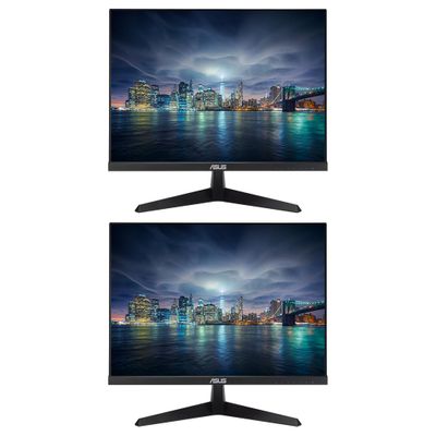 ASUS VY249HE 24-inch 1920 x 1080 FHD 75 Hz 1 ms LCD Everyday Monitor, 2-Pack Bundle with Adaptive-Sync, Eye Care Plus, Color Augmentation, VGA, HDMI, Black