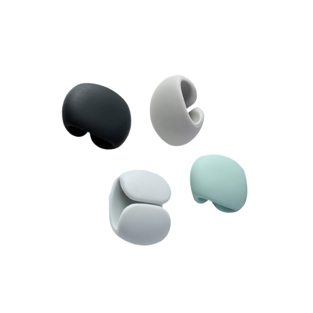 Angoily 4pcs Silicone Magnetic Cable Winder Eco-Friendly Earphone Cord Organizer for Tidy Desk and Home Use Magnetic Clip for USB and Headphone Cables