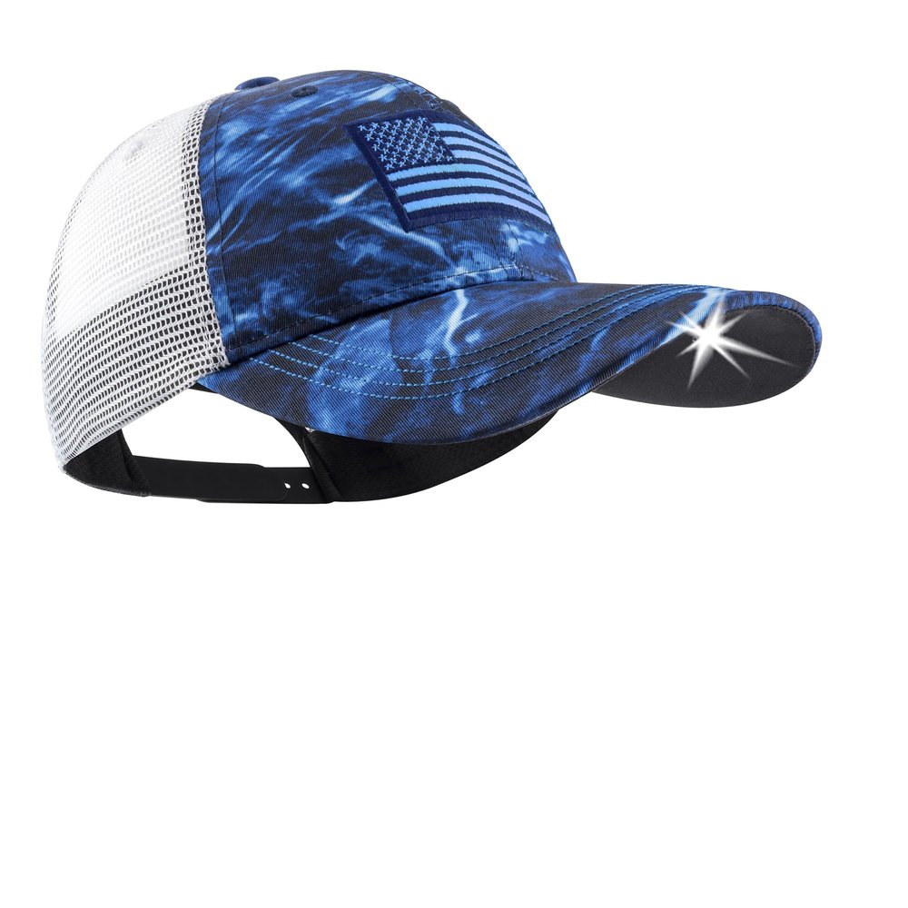 LED Hat Light - POWERCAP Baseball Cap with Light Built in - LED Cap Visor Light with Bright Headlight and IPX4 Rating. Mossy Oak Elements Mesh - (HLCR-0982)