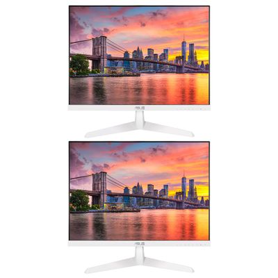 ASUS VY249HE-W 24-inch 1920 x 1080 FHD 75 Hz 1 ms LCD Everyday Monitor, 2-Pack Bundle with Adaptive-Sync, Eye Care Plus, Color Augmentation, VGA, HDMI, White