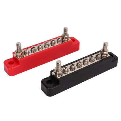 Acouto 6 Post Power Distribution Block 2 Pcs 6 Post Power Distribution Block 1248V 150 Amp 2 M6 Terminal Post 6 M4 Wiring Screw Circuit Block Holder