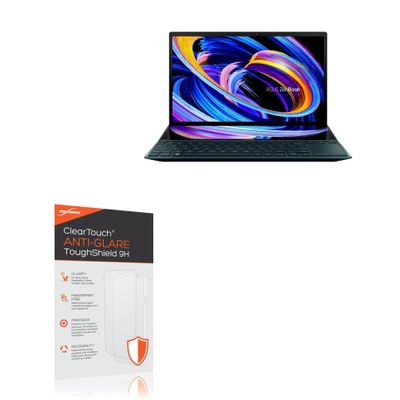 BoxWave Screen Protector Compatible with ASUS ZenBook Duo 14 (UX482) - ClearTouch Anti-Glare ToughShield 9H (2-Pack), Anti-Glare 9H Tough Flexible Film Screen Protector