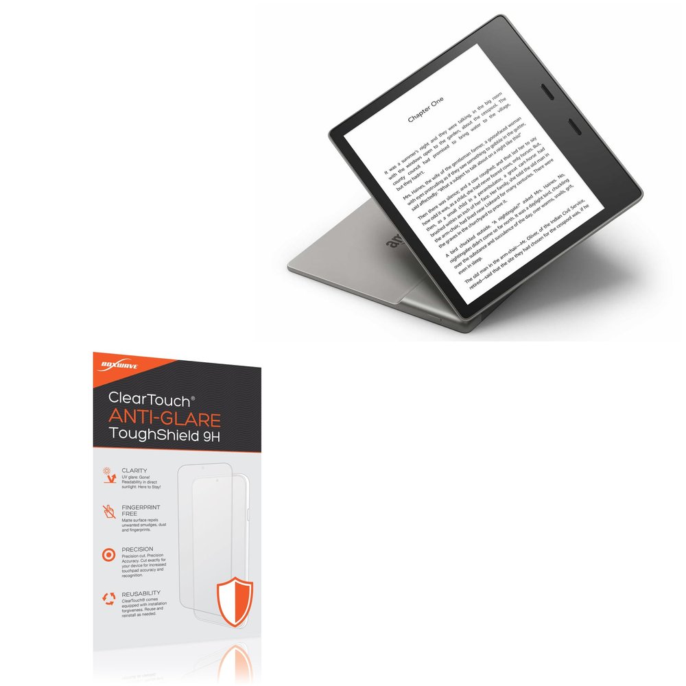 BoxWave Screen Protector Compatible with Amazon Kindle Oasis (3rd Gen 2019) - ClearTouch Anti-Glare ToughShield 9H (2-Pack), Anti-Glare 9H Tough Flexible Film Screen Protector