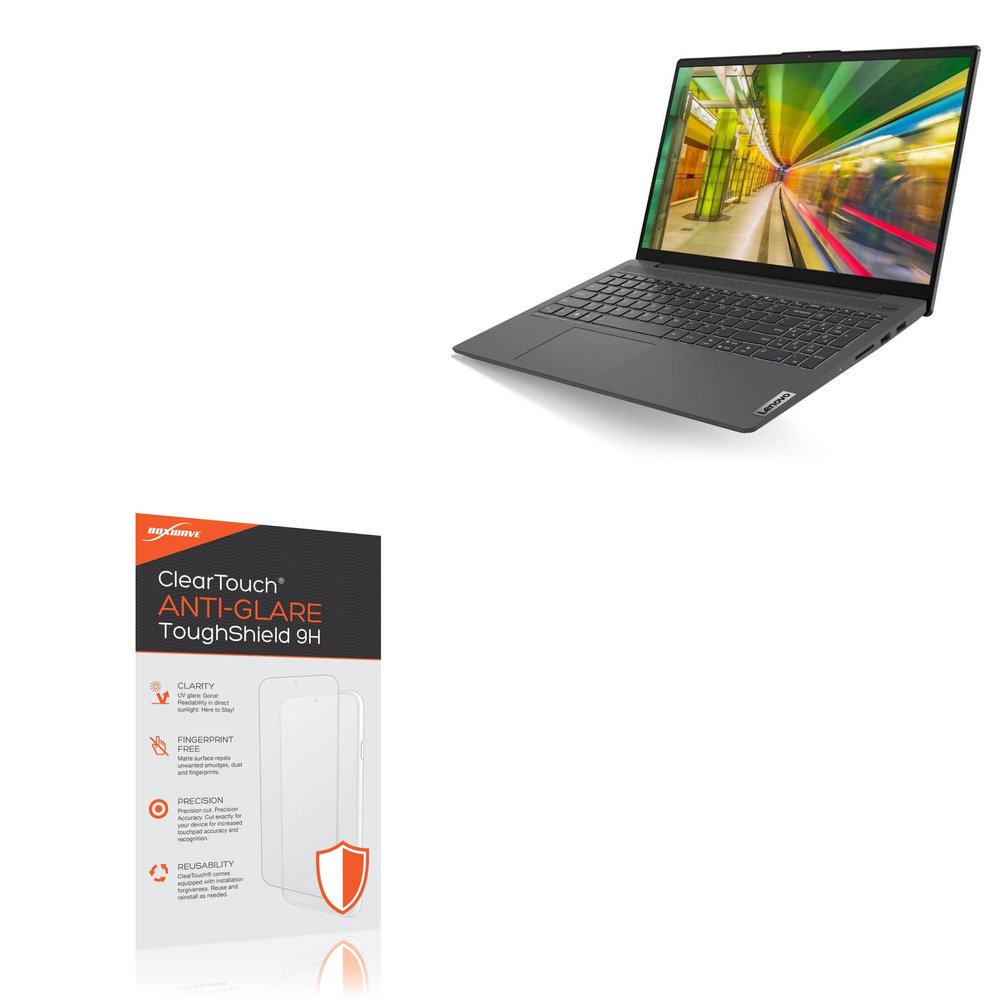 BoxWave Screen Protector Compatible with Lenovo IdeaPad 5 (15in) - ClearTouch Anti-Glare ToughShield 9H (2-Pack), Anti-Glare 9H Tough Flexible Film Screen Protector