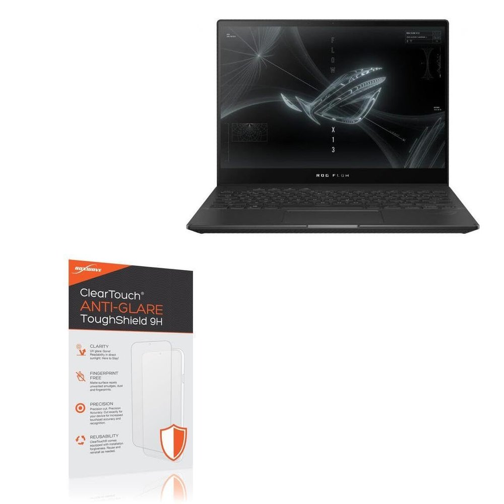 BoxWave Screen Protector Compatible with ASUS ROG Flow X13 (GV301) - ClearTouch Anti-Glare ToughShield 9H (2-Pack), Anti-Glare 9H Tough Flexible Film Screen Protector