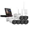 [8CH] Crystal Vision CVT808C-65C 1080P Full HD Wireless Surveillance System, 6 x 3MP Two Way Audio Siren Cameras w/18 LED floodlight for Enhanced Brightness, Visibility view 1