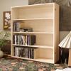 JCHENGS Single CD Stand Display Shelf,Game Disc Record Rack,Wooden Vinyls Records Storage Organizer,Vinyl Record Holder Display Stand,Playing Album Cover Holder,Modern Home Decor (Natural) view 1