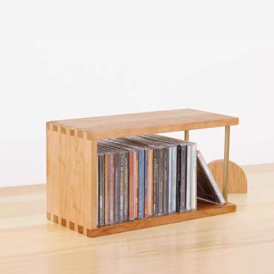 JCHENGS Wood CD Display Rack,Bookshelf Desktop Record Stand Holder Vinyl Record Stand Record Organizer,Vinyl Record Display Rack,Vinyl IP Records Stand (Oak Color)
