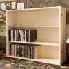 JCHENGS Wood Vinyls Records Storage Organizer,Game Disc Record Rack,Vinyl Record Holder Display Stand,Playing Album Cover Holder,CD Stand Display Shelf (Natural 4 Layers) view 2