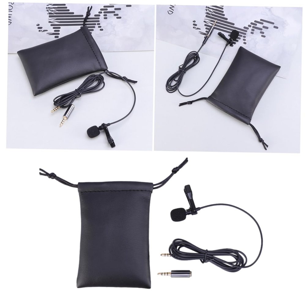 Veemoon Lavalier Lapel Microphone Plated Plug Compact Clip Mic for Interviews Podcasts Video Conferencing and Gaming Omnidirectional Sound Capture