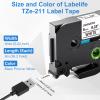 Labelife 6-Pack TZe-211 6mm Label Tape Replacement for Brother P Touch TZe TZ Tape 6mm 0.23 Laminated White Label Tape TZe211 TZ-211 for Brother Label Maker PT-D210 PT-D220 PT-H110 PT-D400, 1/4 inch view 2