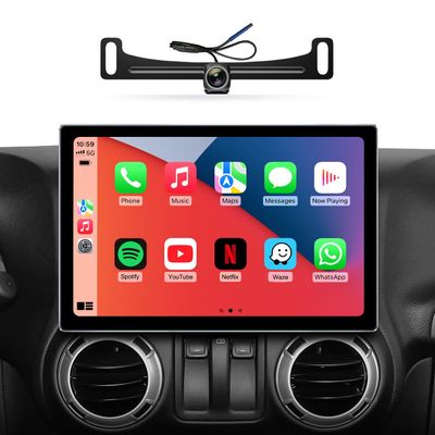 11.5 Inch 8core Car Radio Stereo Upgrade Replacement for Jeep Wrangler JK Compass Grand Cherokee Dodge ram with Android12/Carplay/android auto/5G WiFi/HD Touchscreen/GPS Navigation/HD Backup Camera