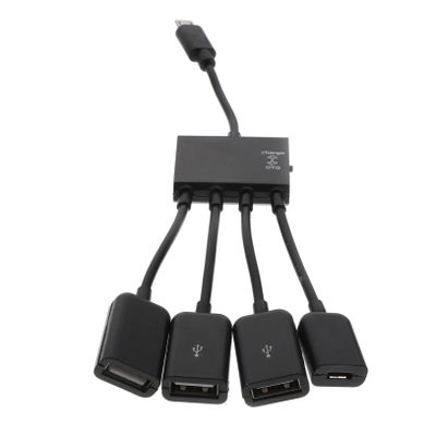 Homoyoyo OTG Micro USB Hub Multi-Port Adapter for Smartphone and Tablet Compact USB Splitter Charging Function Supports Multiple Devices Simultaneously Easy to Use and Portable