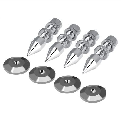 Yctze 4 Pack HighQuality HiFi Speaker Spike Stand Foot, Shockproof Isolation Cones Base Pads for Leveling Amplifier and Loudspeaker
