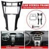 Hubceuo 2 Din Car Stereo Frame Trim Kit of Dashboard for Yaris Vitz Platz 2005-2011 DVD Player Installation Bezel Fascias, Black & Silver, 500136346 view 2