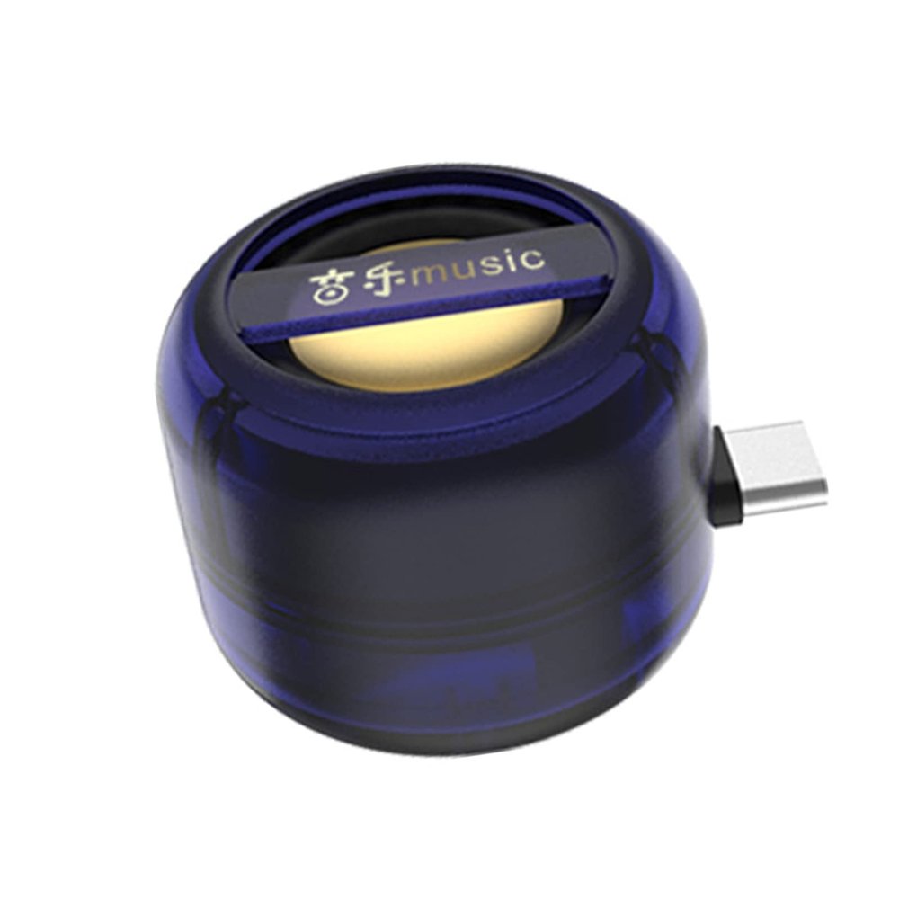 DUERDU USB-C Mini Phone Speaker, Plug in Speaker, Rechargeable Plug and Play 250mAh W/Clear Bass Speaker Compact & Portable Home Travel - Blue, 41x41x34mmcoding/279 (Color : Blue, Size : 41x41x34mm)